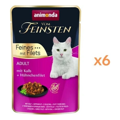 ANIMONDA Vom Feinsten Fines mit Filets Adult Telecí a kuřecí filet 6x 85 g