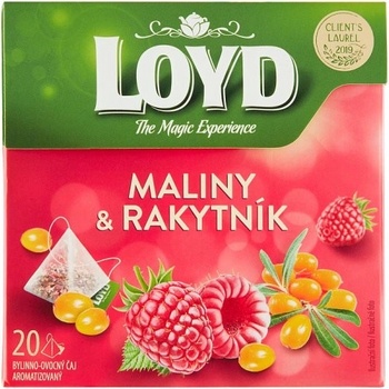 Loyd Bylinno ovocný čaj aromatizovaný s príchuťou maliny s rakytníkom 20 x 2 g