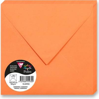 Clairefontaine 165 × 165 mm - barevná obálka - 20 ks, oranžová