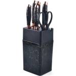 IRIS KT-015-BK черен комплект кухненски ножове 7 бр. с мраморен държач (KT-015-BK)