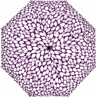 Doppler dámský skládací deštník mini fiber černý s fialovým vzorem