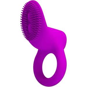Pretty Love Вибриращ пръстен за пенис с стимулатор на клитор Pretty Love Cobra Purple