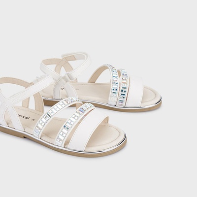 Mayoral Бели сандали с кристали за момиче Майорал