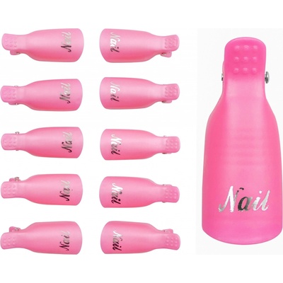 NANI klipy na nehty pro odstranění gel laku 10 ks Růžová