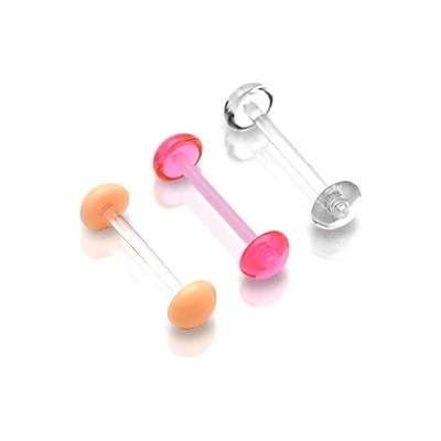 Šperky eshop piercing do jazyka barevný UV hříbek W38.07 broskvová světlá
