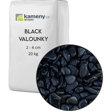 Kameny.cz Black valounky Vyberte si balení: 20 kg, Vyberte si velikostní frakci: 2 - 4 cm