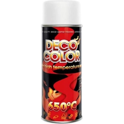 DecoColor, 400 ml barva ve spreji odolná teplotě 650°C bílá matná