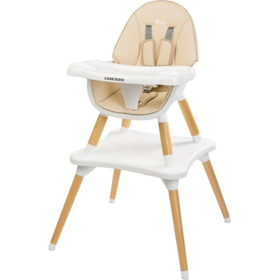 Caretero Столче за хранене 2 в 1 Caretero - Tuva, Beige (TERO-7707)