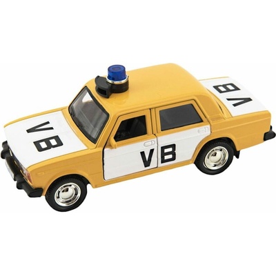 Teddies Policejní auto VB kov/plast 11,5 cm na zpětné natažení na baterie se světlem a zvukem