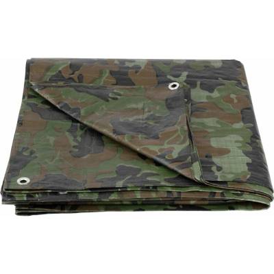 Strend Pro Garden Plachta Tarpaulin Khaki 5x8 m 80 g/m2 zakrývacia oliva/kamufláž s okami