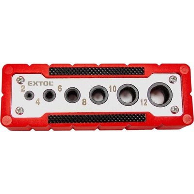 EXTOL PREMIUM Šablóna vŕtacia, Ø2-4-6-8-10-12mm, 0°/45° 8801920