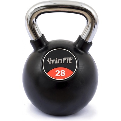 TRINFIT Kettlebell kov guma s chrom madlem 28 kg