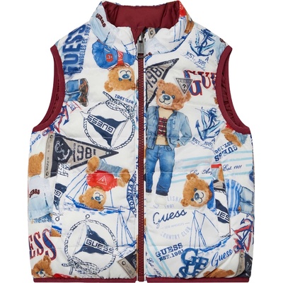 Guess Детски шушляков елек Guess - С мечета и надписи, многоцветен, 6-9 м (20261-N6RL01-WCFM2-P7HZ-6-9M)