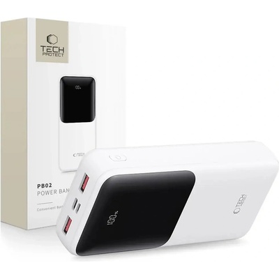 Tech-Protect Преносима батерия Powerbank Tech-Protect PB02 20000mAh 22.5W - бял (5906302380510)
