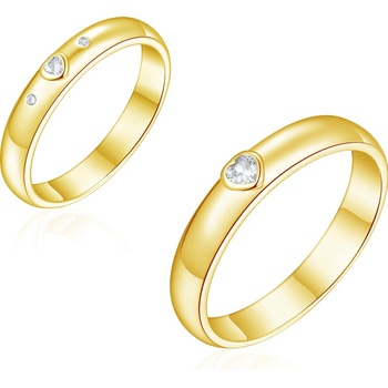 Olivie Snubný strieborný prsteň SRDCE GOLD 8588