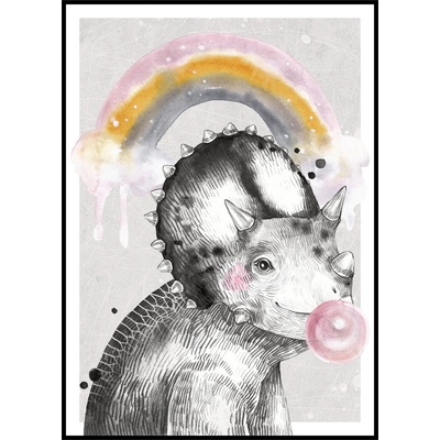 Jen tak z lásky Plakát Malý Triceratops Rozměr plakátu: 40 x 50 cm, Varianta Triceratopse: Triceratops s bublinou