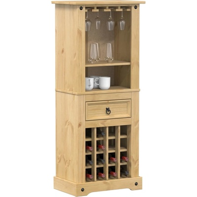 vidaXL Поставка за вино "Corona" 56x35x134, 5 см масивно дърво бор (4005686)