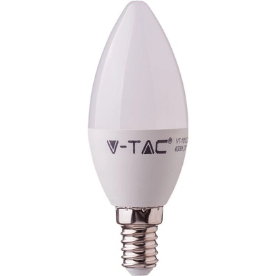 V-TAC LED žiarovka E14 C37 3W studená biela