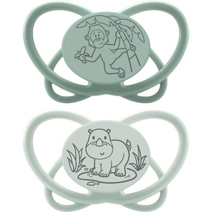 NIP Бебешка залъгалка NIP Green - My Butterfly, 5-18 м, 2 броя, маймуна/носорог (4000821426870) - ozone