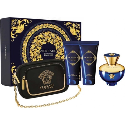 Versace Dylan Blue pour Femme EDP 100 ml + telové mlieko 100 ml + sprchový gél 100 ml + kabelka darčeková sada