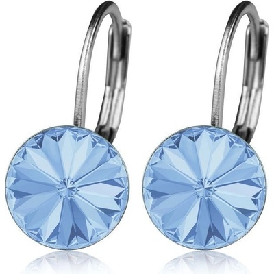 Nubis ocelové náušnice s krystaly Swarovski light sapphire NBS08-LSH