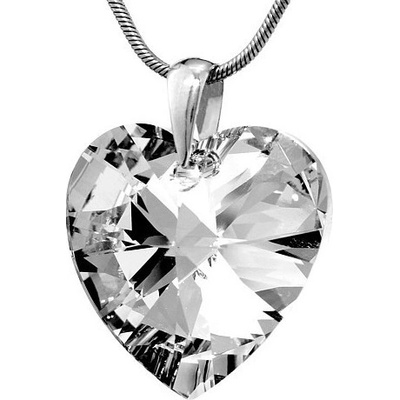 SILVEGO Strieborný prívesok Srdce 28mm Comet Argent so Swarovski® Crystals LSW169P