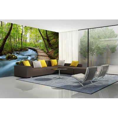 DIMEX ART Самозалепваща се флизелинова фототапета пътека на вътрешния двор 375 x 250 см