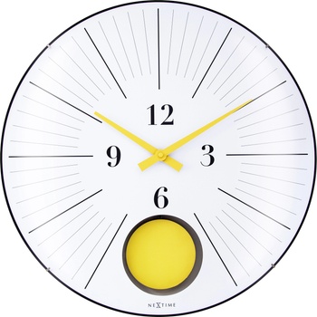 NeXtime Стенен часовник Duomo 50 Pendulum жълт (3541YL)