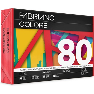 Fabriano Копирна хартия Colore, A4, 80 g-m2, червена, 500 листа (8001348233961)