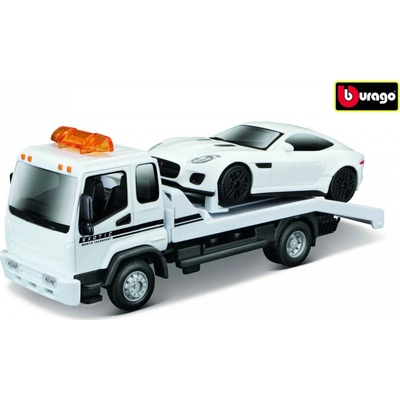 Bburago Odtahovka + Jaguar F Type R Dynamic V6 bílá 1:43