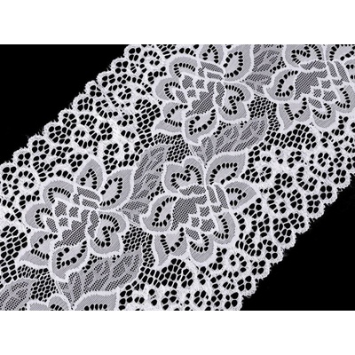 Elastická krajka / vsadka / běhoun šíře 17,5 cm METRÁŽ - 3 bílá – Zboží Mobilmania