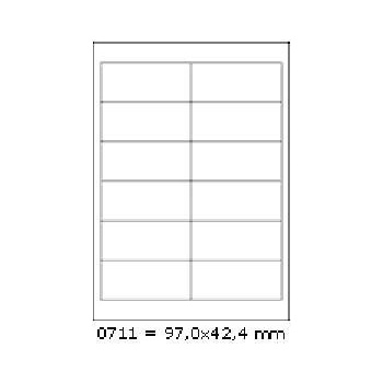 CDRmarket Самозалепващи етикети 97 x 42, 4 mm, 12 етикети A4, 100 листа (R0ECO.0711A)