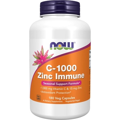 NOW NOW C-1000 Zinc Immune, 180 Veg Capsules