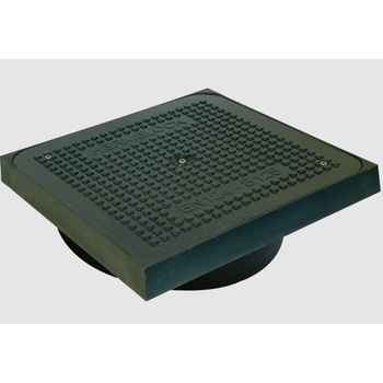 PLASTICK Šachtový poklop kompozit HE400SBR 315 B125 pachotesný s hranatým rámom