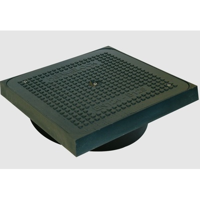 PLASTICK Šachtový poklop kompozit HE400SBR 315 B125 pachotesný s hranatým rámom