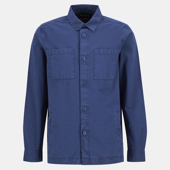 Barbour Риза с дълъг ръкав Barbour Men's Rickfell Ripstop Cotton Long Sleeve Overshirt - Dark Denim NY38
