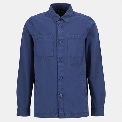 Barbour Риза с дълъг ръкав Barbour Men's Rickfell Ripstop Cotton Long Sleeve Overshirt - Dark Denim NY38