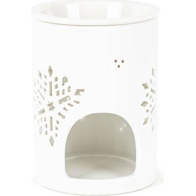 Porcelánová aromalampa Snow flower bílá, 8,5 x 12 cm