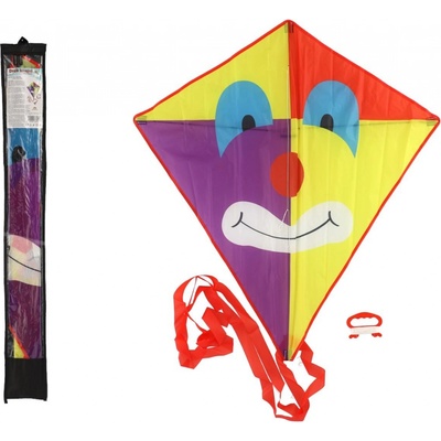 Teddies Drak létající klaun nylon 78x88cm v látkovém sáčku 11x90x2cm