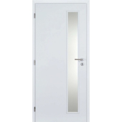 Doornite CPL Interiérové dveře TIKA1 sklo, 80 L, 846 × 1983 mm, CPL laminát, levé, bílé, prosklené C1H90P.80L1.VT