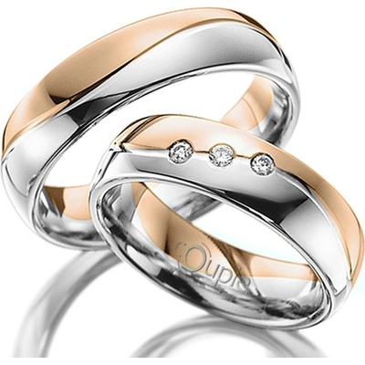 VARADERO snubní prsteny kombinace bílé růžové zlato C 5 WN 2 BC