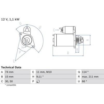 BOSCH STARTER 0 986 018 480