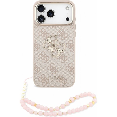 Guess PU 4G Metal Logo Strap zadný kryt na iPhone 18 Pro Max Pink