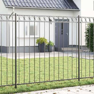 OMAXI Prvek plotu ASSEN 170 x 200 cm Ocel Šedá 289889