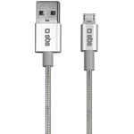 SBS Кабел SBS Charge and Sync USB-micro-USB alluminium cable 1.5m TECABLEM (TECABLEMICROFLEXYS)