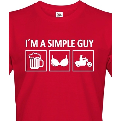 Triko Iam Simple Guy červená