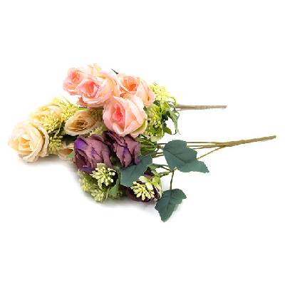 Букет изкуствени рози 5 цвята 30cm микс цветове (12552)