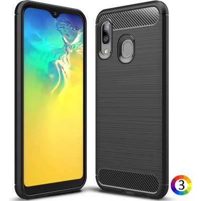 Samsung Galaxy A20e Удароустойчив Carbon Fiber Калъф и Протектор