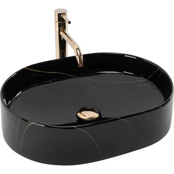 Rea УМИВАЛНИК ЗА ПЛОТ Rea Nadia 50 Black Stone (REA-U9240)