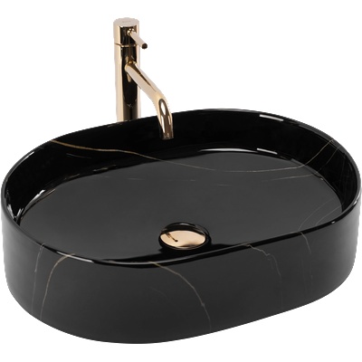 Rea УМИВАЛНИК ЗА ПЛОТ Rea Nadia 50 Black Stone (REA-U9240)